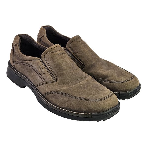 ECCO Fusion Loafer Mens 47 US13 Apron Toe Slip On Nubuck Leather Shoe Mocs Brown main image 14